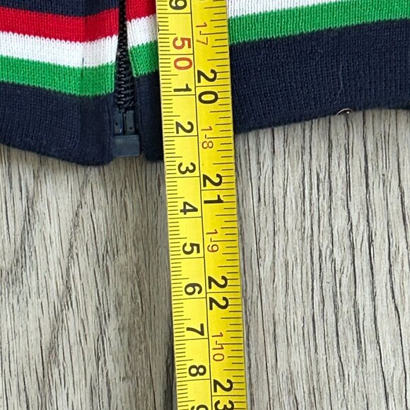 Vintage Mens Navy Blue Italia Full Zip Hooded Italy Flag Crest Sweatshirt 11/12 - Picture 10 of 10